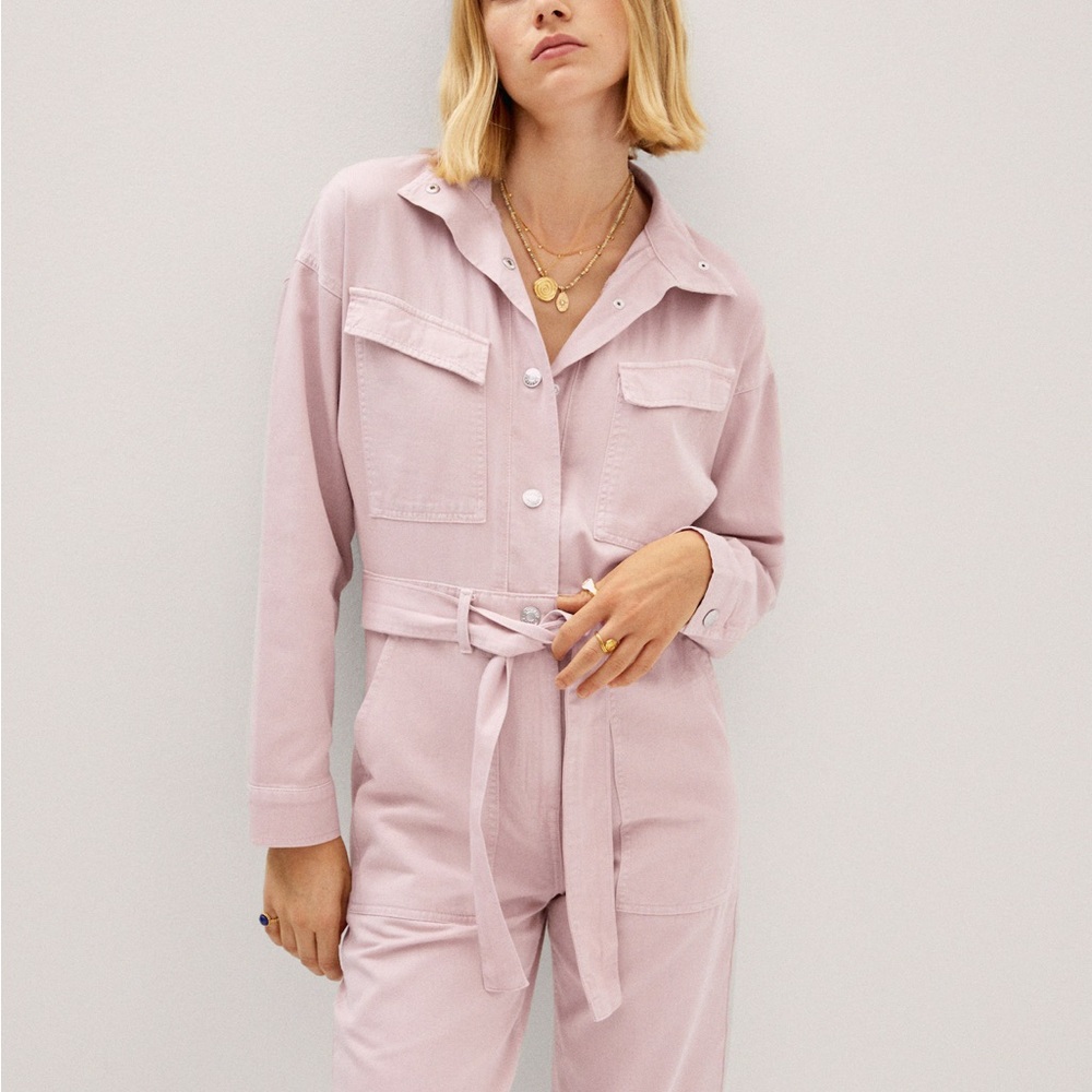 Mango-Denim jumpsuit with bow/size S/new/withtag/price negotiable - Picture 3 of 3